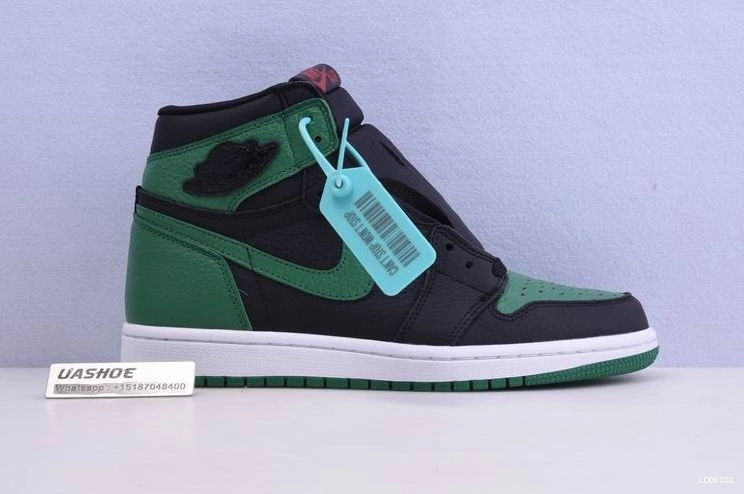 Reps Pine 555088-030  1 Jordan Green High Retro Black 0510